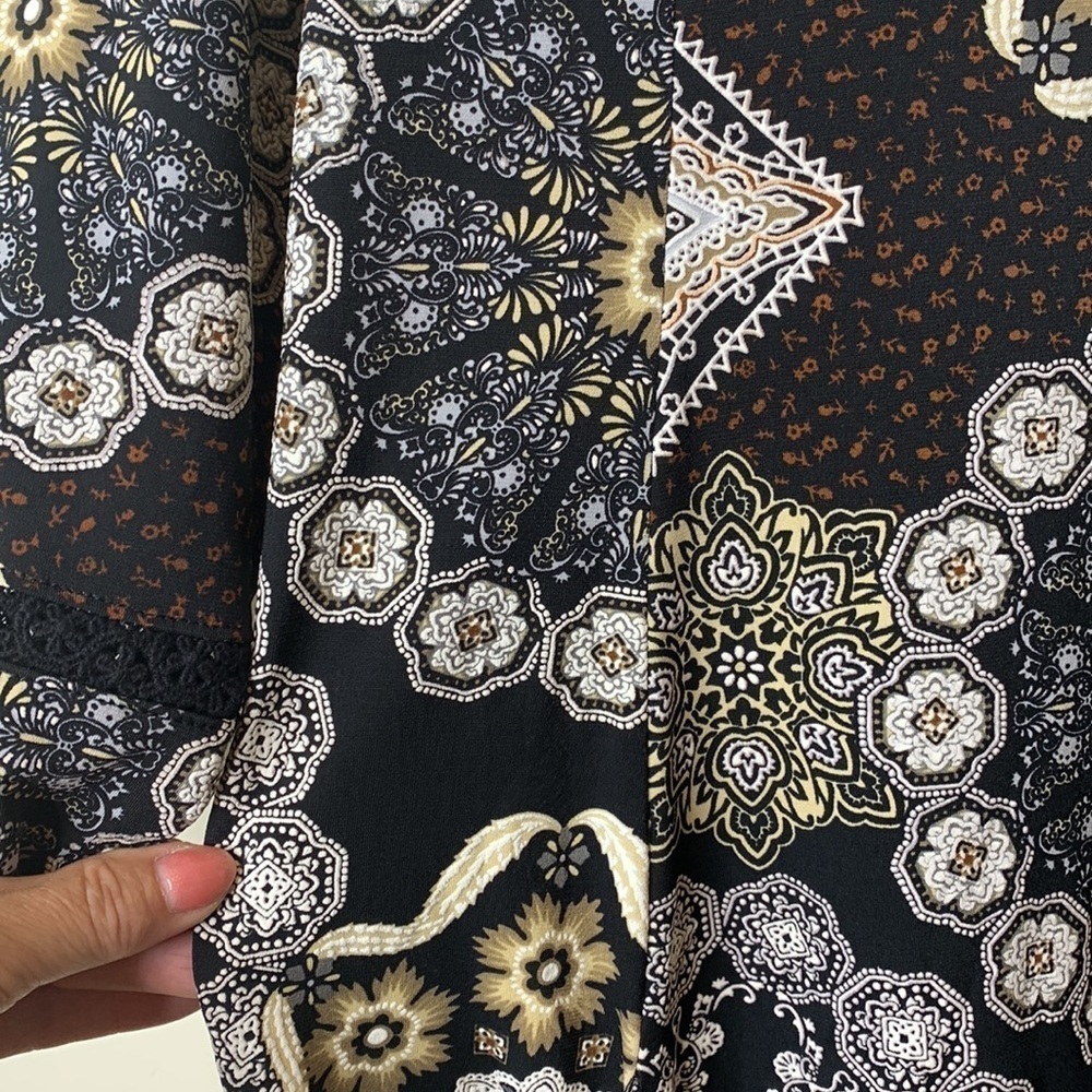 Signature Robbie Bee | Navy Pocket Round Neck Graphic Print Dress L - Picture 14 of 16
